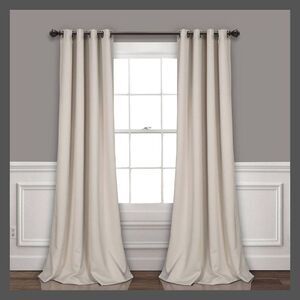 Lush Decor - Set of 2 108"x52" Grommet Top Insulated Blackout W Cream